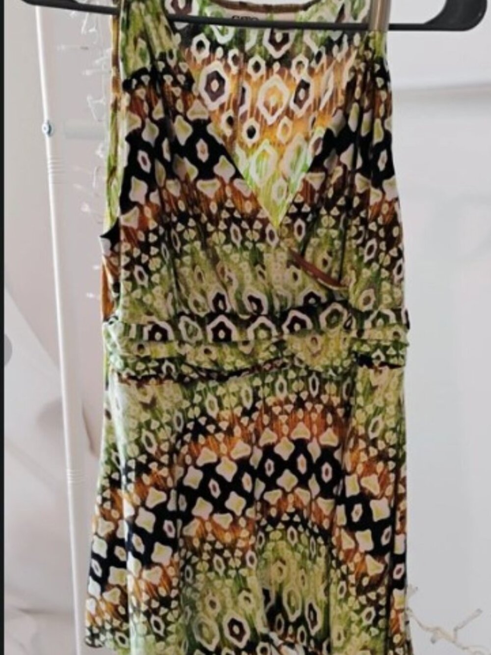 Cato Deep V Neck Cuffed Shoulder Top Short Sleeve Casual L